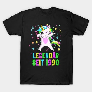 30 Geburtstag Legendär seit 1990 Einhorn T-Shirt